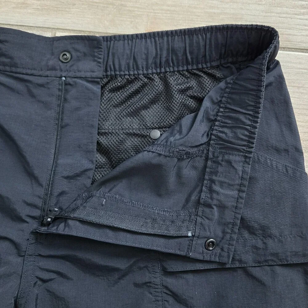 Eddie Bauer Ripstop Tech Shorts Men Cargo Belted Navy Blue Outdoor Active L